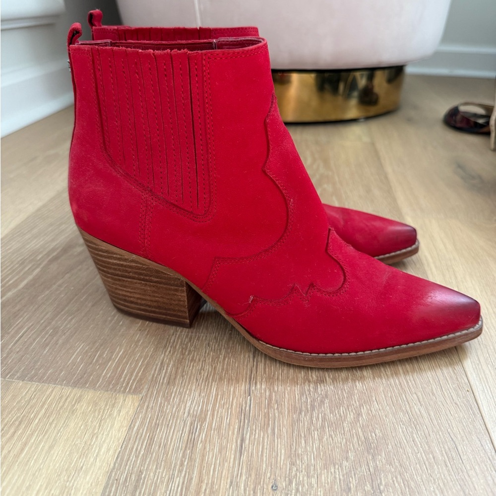 Sam Edelman Red Ankle Booties